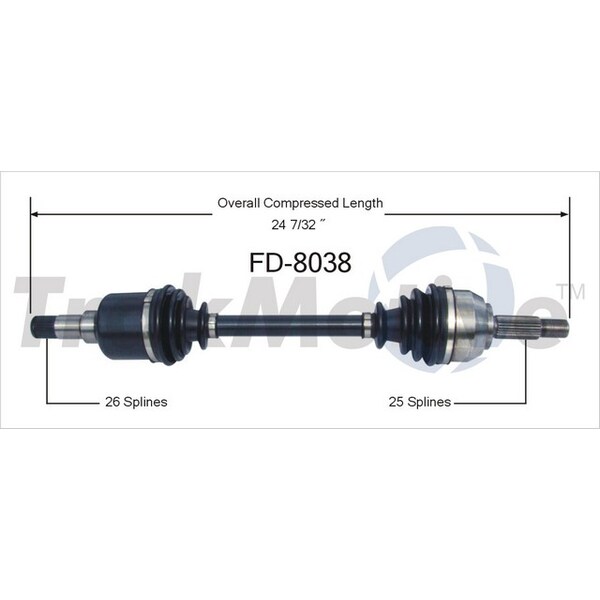 Surtrack Axle Cv Axle Shaft, Fd-8038 FD-8038 - main